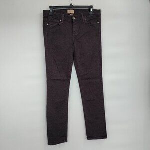 Paige Peg Skinny Leopard Animal Print Low-Rise Stretch Denim Jeans 29 Women